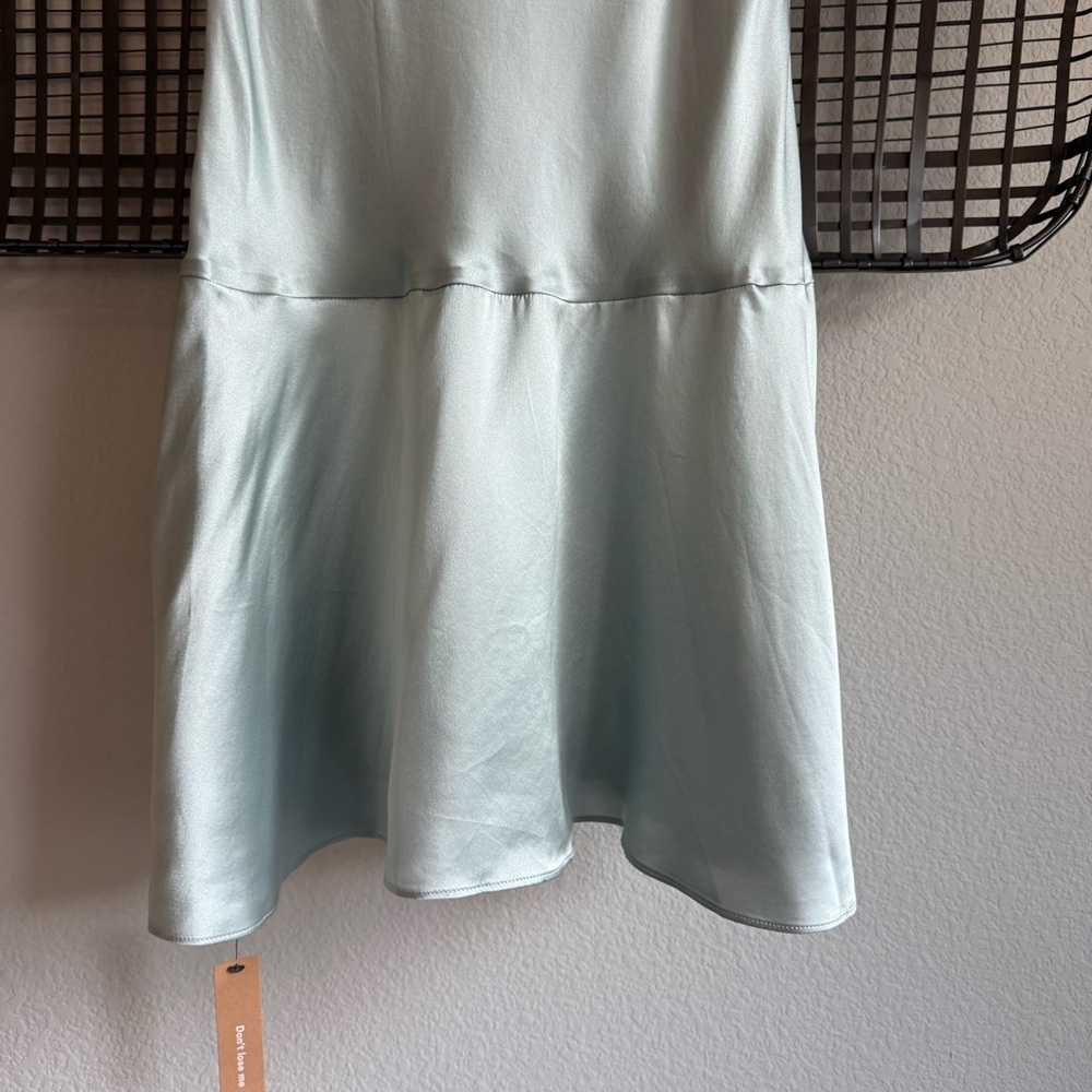 Reformation Light Blue Lace Trim Mini Dress - Picture 11 of 12